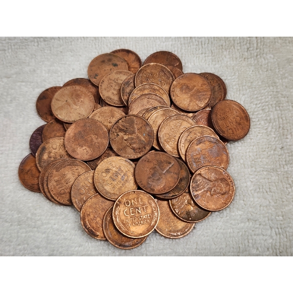 58 Higher Grade Assorted Date Wheat Pennies in Coin Tubes - Face Value $0.85