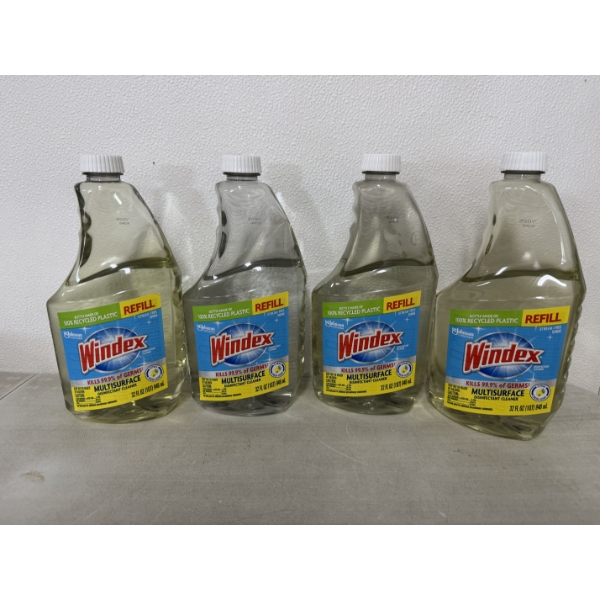 4 - Large Bottles of Windex Multi Surface Disinfectant Refill - Brand New - You Get 4 Bottles