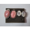 Image 1 : Sterling Silver Pink Rhodochrosite-Like and Mother of Pearl-Like Earrings TW: 24.6g