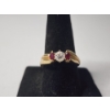 Image 1 : Incredible 14K Yellow Gold Ring w/ Central Diamond and Ruby Gemstones - Size 7 - TW: 5.1g