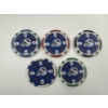 Image 2 : NFL Buffalo Bills - Clay Poker Chip Set - Mint Condition - Complete Set 5 Chips - Harder To Find
