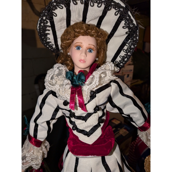 New In Package! Gorgeous 24' Porcelain Holiday Dolls