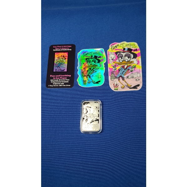 Gus Fink & All-Chips 1 oz .999 Fine Silver Bar - Fear And Loathing In Las Vegas. Mintage 110/125