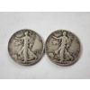 Image 1 : Two Walking Liberty Half Dollars: 1943 & 1944-D - 90% U.S. Siver - FV: $1.00