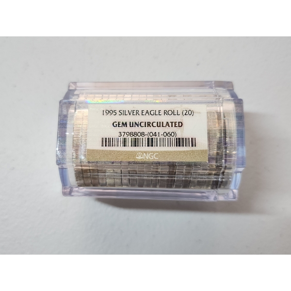 SEALED NGC Roll of (20) 1995 GEM Uncirculated American Silver Eagle Coins