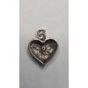Image 3 : 10K White Gold Necklace (Damaged) With 10K White Gold Heart Pendant With Diamonds - Weight: 2.7g