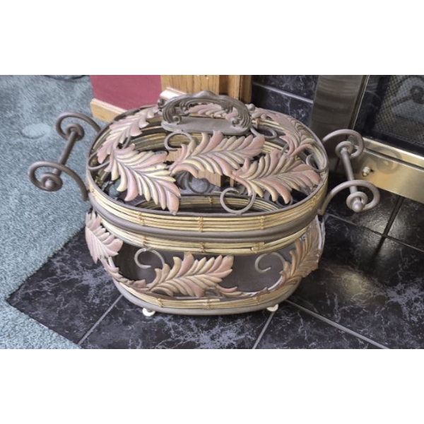 Louisville Home Pickup - Set Of 2  Fancy & Heavy Metal Leaf Themed Baskets Large & Med Sz - See Desc