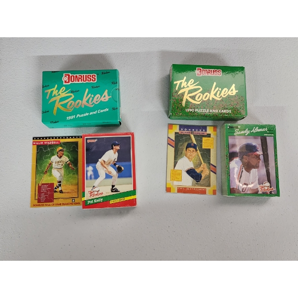 1990 and 1991 Donruss "The Rookies" Baseball Cards and Puzzle Card Sets