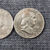 Image 3 : Two 90% Silver United States Franklin Half Dollars ~ Face Value $1.00 