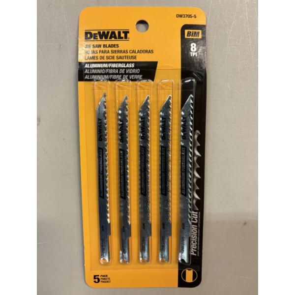 Brand New - Pack of 5 - DeWalt Precision Cutting Jig Saw Blades - 8TPI