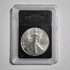 Image 1 : 2024 American Eagle 1 Oz 999 Fine Silver Round in Bradford Exchange Slabbed Authenticated BU