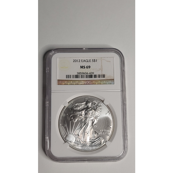 NGC 2012 MS 69 1 Troy Ounce .999 Fine Silver American Eagle