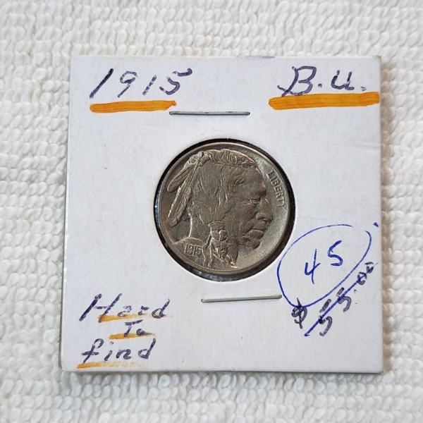 United States 1915 Buffalo Nickel - Harder to Find! "BU"