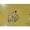Image 10 : Very Pretty Vintage 20''x26''x36'' Yellow Painted Trunk On Wheels 