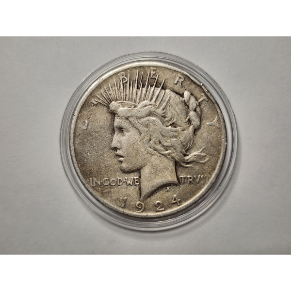UNITED STATES 1924 SILVER PEACE DOLLAR ~ Minted at the Philadelphia Mint with 90% Silver