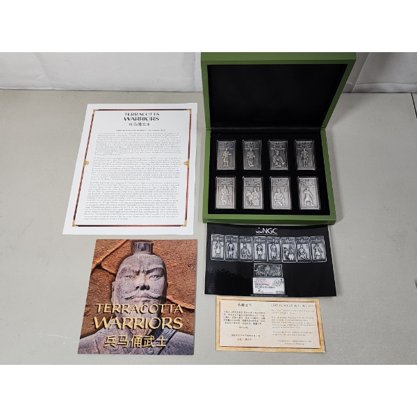 RARE SET!! *Shanghai Mint* 2022 Terracotta Warriors Silver Bar Set - 640g .999 Silver - NGC GEM UNC.