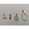 Image 1 : Collection Of 14K Yellow Gold Necklace Pendants & Charm Pendant Holder - Total Weight: 4.8g