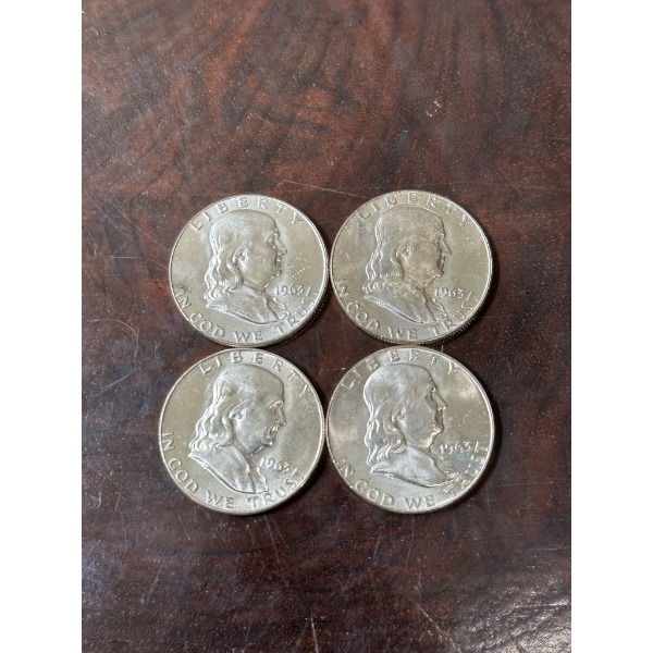 1963-D Brilliant Uncirculated Franklin Half Dollars - $2 Face Value