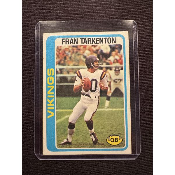 1978 Topps Fran Tarkenton Vikings Football Card In Protective Holder - Mint Condition