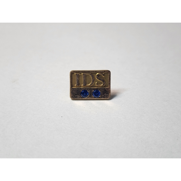 Vintage Gold-Filled "IDS" Pin with 2 Blue Gemstones - Total Weight: 1.4g