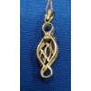 Image 3 : 10K Gold 19" Necklace With 10K Gold Infinity Shaped Amethyst Pendant & Matching Earrings-Weight 5.6g