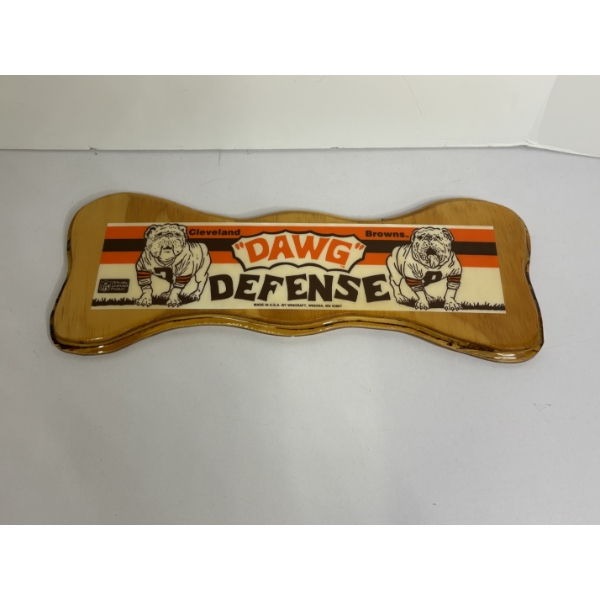 Cleveland Browns "Dawg" Defense - Made in U.S.A. By Wincraft, Winona, MN 55987 - Dog Bone Shaped 