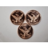 Image 2 : 3 - 1 AVDP Ounce .999 Fine Copper Rounds: 9/11, Colt 45, & M16 Rifle Designs (3 oz Total) Mint Cond.