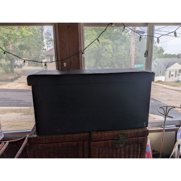 Black Faux Leather Storage Bench approx. 15'x31'