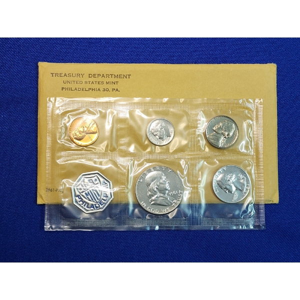 1961- P United States Mint Set - 5 Coin Set