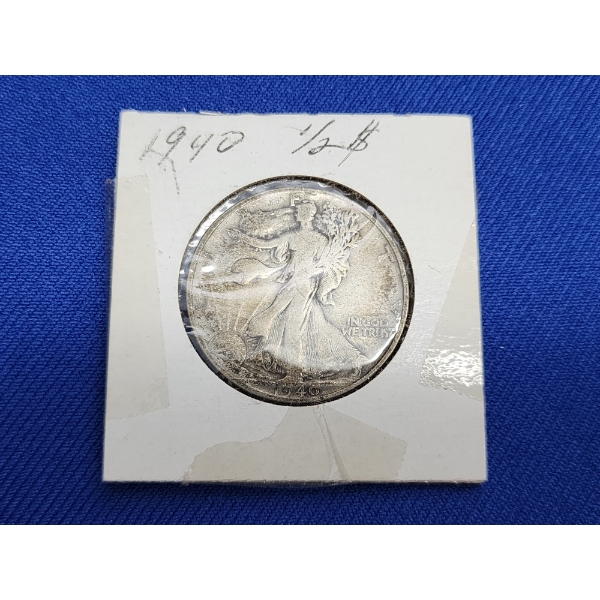 1940 90% Silver Walking Liberty Half Dollar