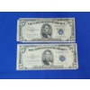 Image 1 : (2) 1953 United States Blue Seal $5 Silver Certificates
