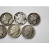 Image 3 : Lot of 7 Assorted Years Barber, Mercury, & Roosevelt Dimes - 90% U.S. Silver - FV: $0.70
