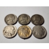 Image 2 : Six Assorted United States Nickels Featuring Three Silver Wartime Nickels & Three Buffalo Nickels!