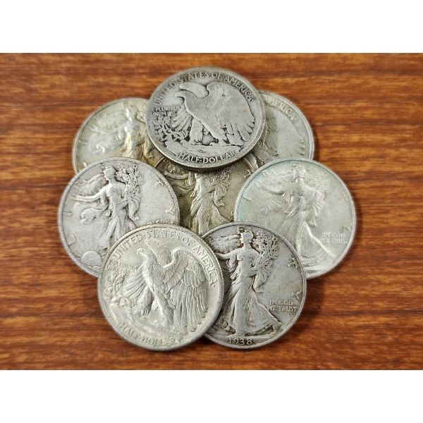 $4.00 Face Value in Assorted 90% Silver Walking Liberty Half Dollars -  SEE DESCRIPTION!