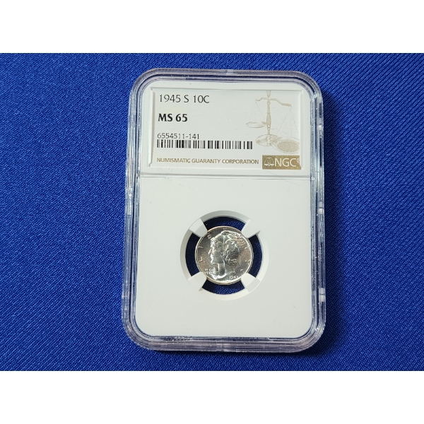1945-S NGC MS 65 Silver Mercury Dime 
