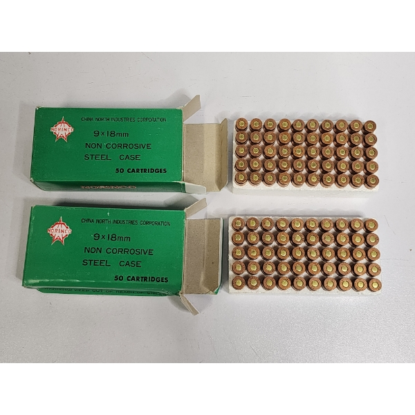 2 Full Boxes of Norinco 9x18mm Makarov Ammo