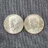 Image 1 : Two 1964 United States 90% Silver Kennedy Half Dollars ~ $1.00 Face Value