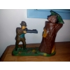 Image 1 : Vintage Teddy And The Bear Cast Iron Animated Toy Bank - Reproduction
