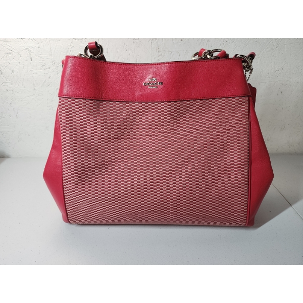 Coach Legacy 57540 Jacquard Lexy Red Shoulder Bag - Great Condition