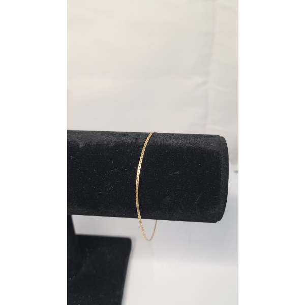 14K Yellow Gold 8" Flat "S" Link Style Bracelet - Weight: 1.4g