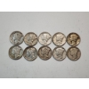 Image 1 : x10 Assorted Years 90% Silver Mercury Dimes Face Value $1.00