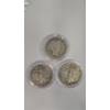 Image 1 : (3) U.S 90% Silver Half Dollars - 1906-O Barber Half, 1943-S & 1946 Walking Liberty Halves 