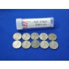 Image 1 : x10 1943-P Lincoln Steel Pennies with Plastic Coin Storage Tube