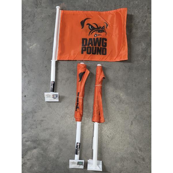 Three Brand New NFL Cleveland Browns Vehicle Flags 