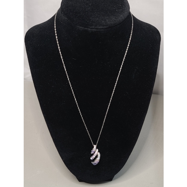 Beautiful Sterling Silver 18" Necklace With Spiral Pendant - Weight: 4.3g