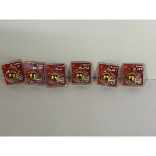 Football Helmets (set of 6) - NFL Riddell Pocket Chrome 