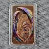 Image 3 : One Troy Ounce .999 Fine Copper Art Bar Featuring Beautiful Angel & Dragon Colorized Depiction ~