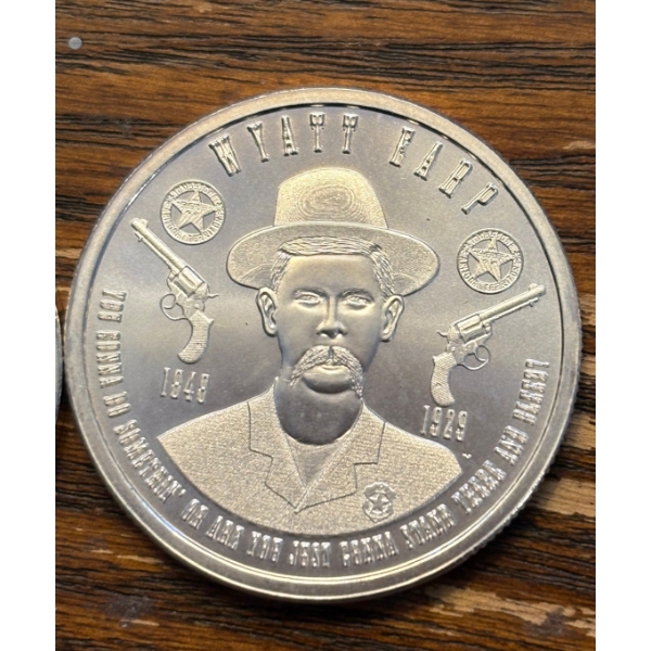 Tombstone Justice is Coming .999 Fine Silver Coin in bag- Wyatt Earp 1848-1929 - Set Sold Separately