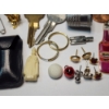 Image 3 : Lot of Assorted Small Collectible Items: Pennies, Thimble, Keys, Religious Figure, Earrings, & More!