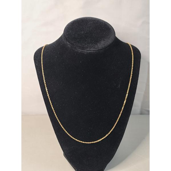 14K Yellow Gold 30" Twisted Rope Necklace - Weight: 8.1g